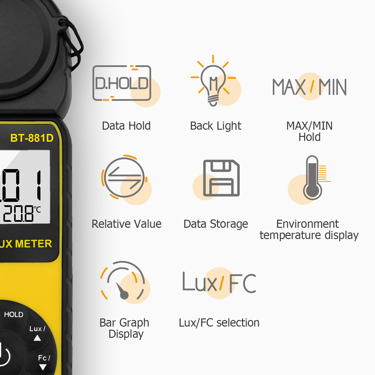 Photography Lighting Handheld - Medidor de luz digital de 400.000