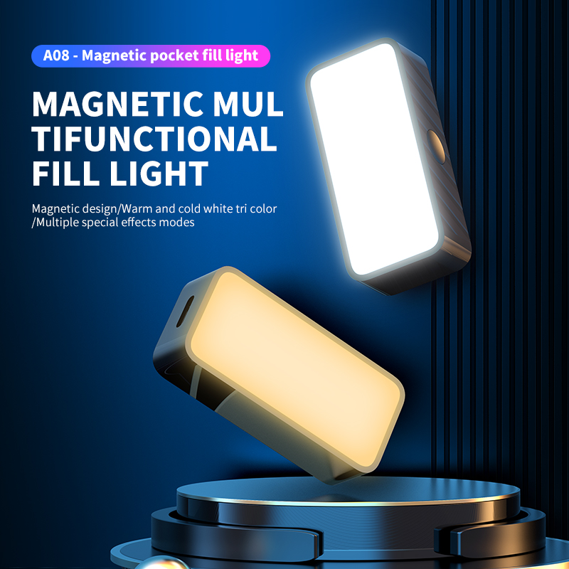 Photography Lighting Spotlight - Mini luz de relleno portátil magnética