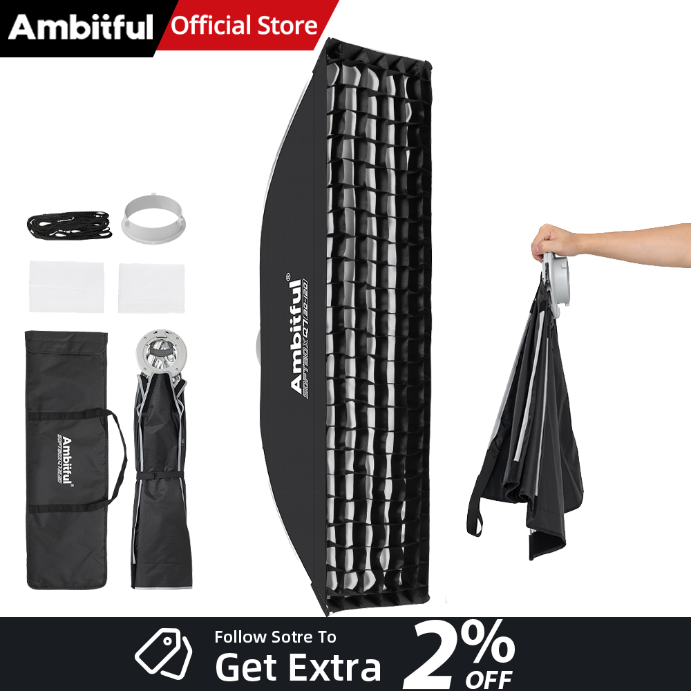 Photography Lighting Mount - AMBITFUL Q7-II 30*120cm Softbox tipo strip