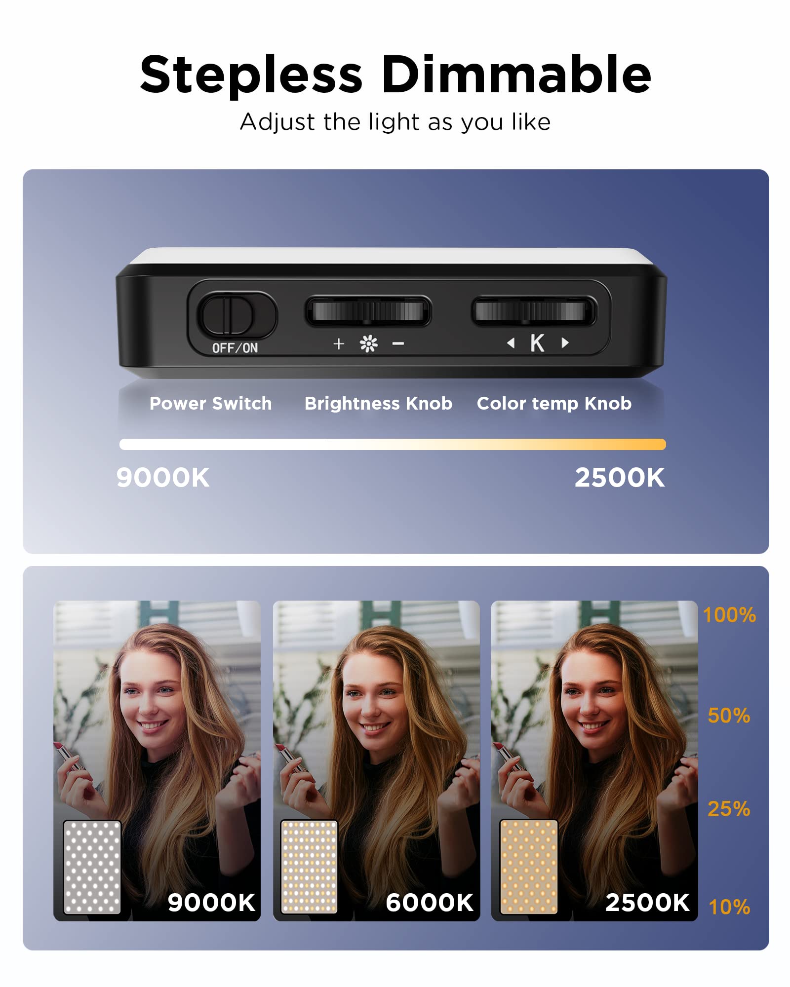 Luz LED para Selfie, 3000Mah,  - Photography Lighting Continuous reseña y precio