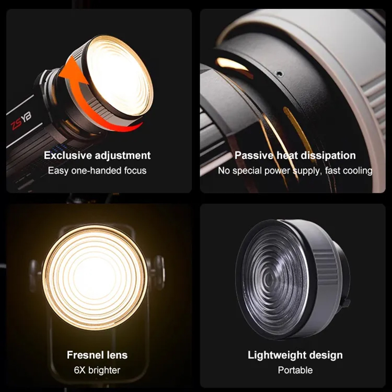 Lente Fresnel con Enfoque Ajus - Photography Lighting Mount reseña y precio