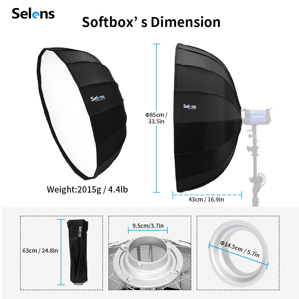 Selens-paraguas de luz de estu - Beauty Dish 55Cm reseña y precio