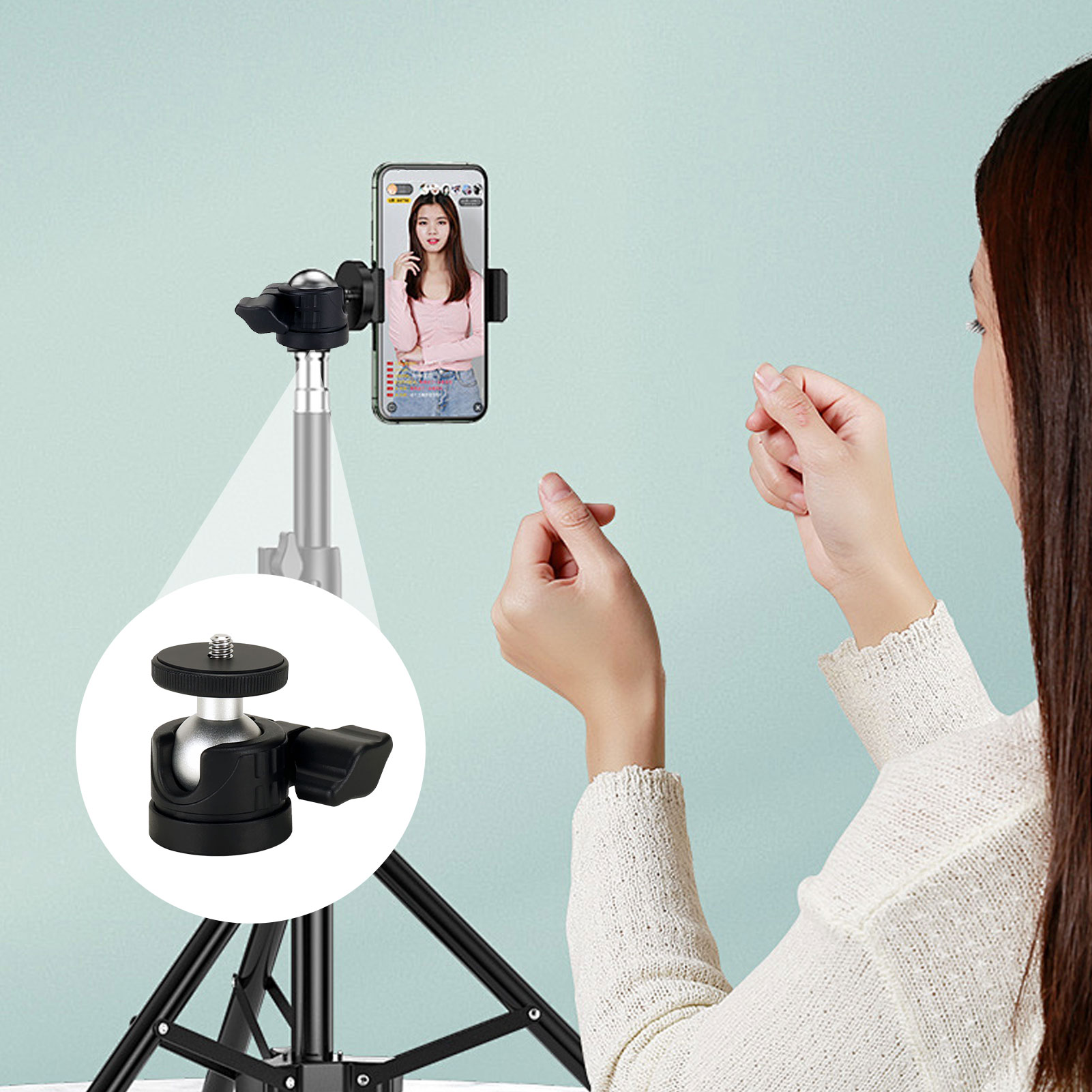 Cabezal de trípode para teléfo - Photography Video Lighting Kit With Adjustable Tripod Stand reseña y precio
