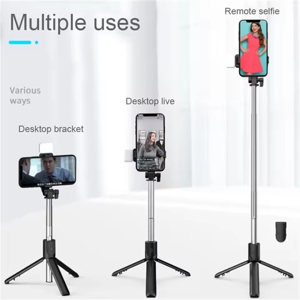Trípode inalámbrico con Blueto - Photography Video Lighting Kit With Adjustable Tripod Stand reseña y precio