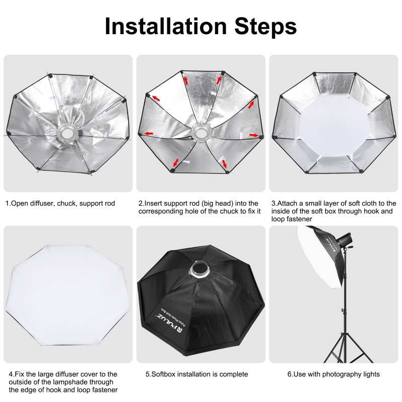 PULUZ-Caja difusora octagonal  - Photography Lighting Mount reseña y precio