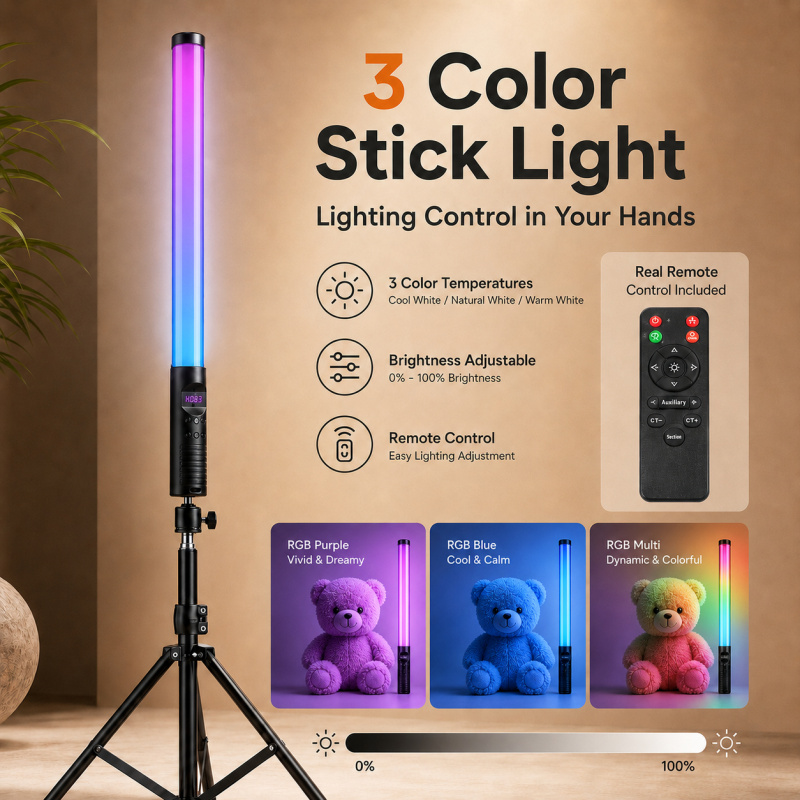 Varita de Luz de Video RGB Por - Photography Lighting With Umbrella reseña y precio