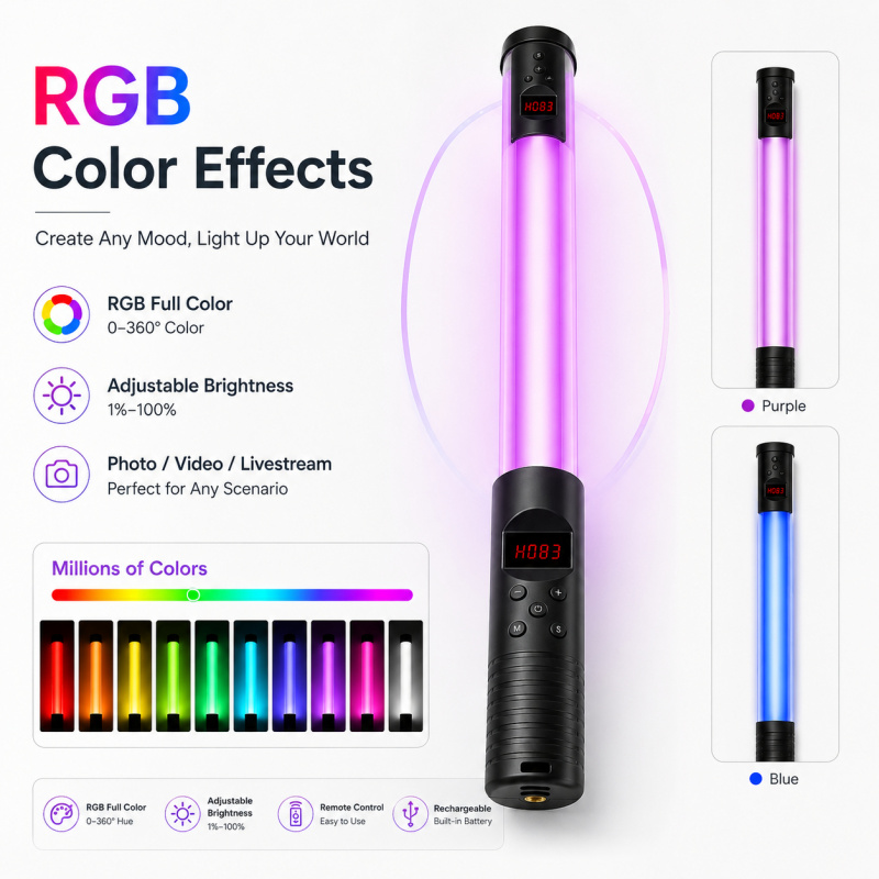 Varita de Luz de Video RGB Por - Photography Lighting With Umbrella reseña y precio