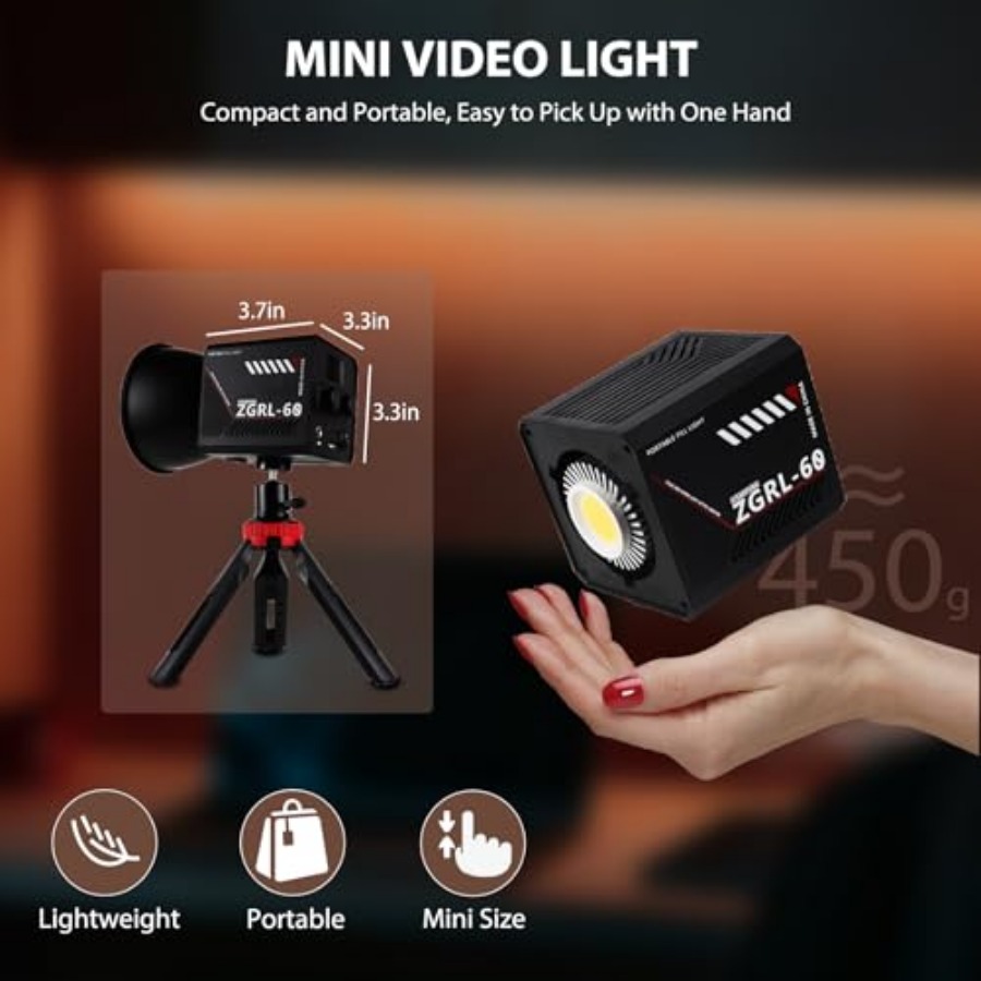 Luz de Video LED COB de 60W, P - Photography Lighting Spotlight reseña y precio