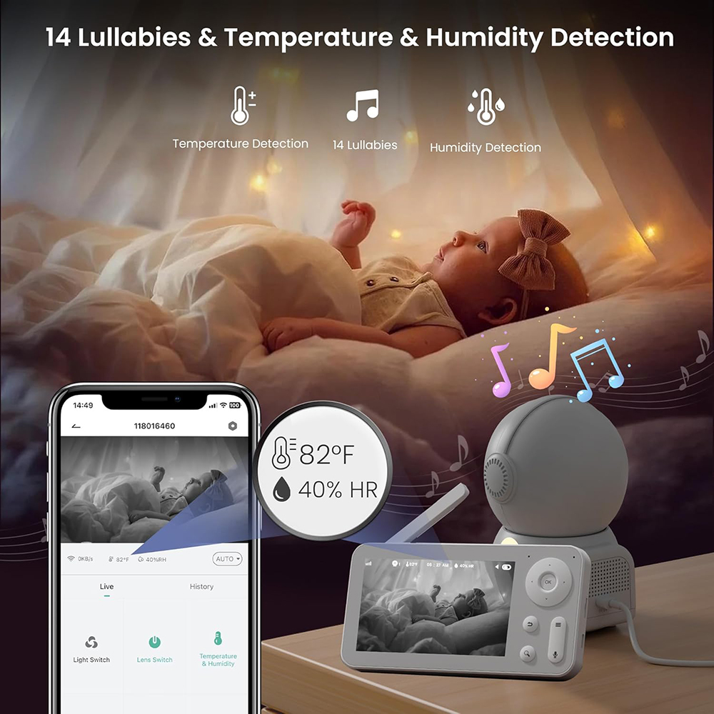 Monitor de bebé 2K con 2 cámar - Photography Lighting With Umbrella reseña y precio